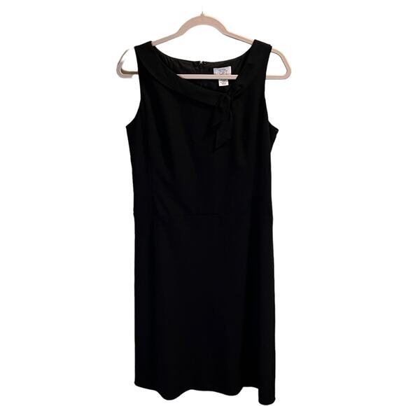 Ann Taylor Loft Asymmetric Neck Wool Blend Sheath Dress Size 6 Black Sleeveless - Picture 10 of 11